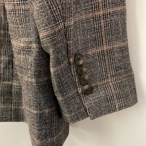 Express Metallic Plaid with Copper Accent Double Breasted Suit Jacket Size Large - Picture 5 of 10